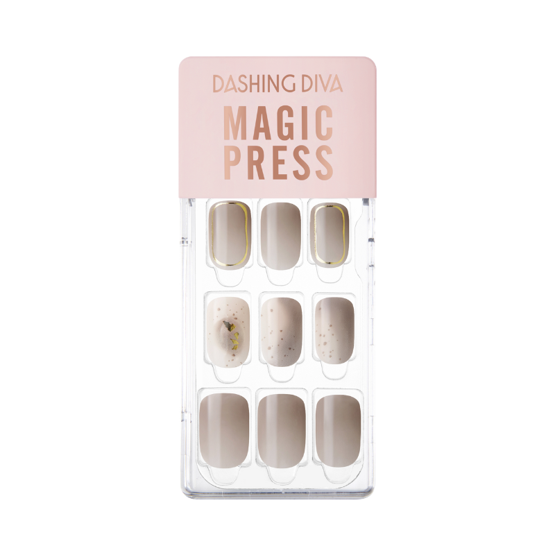 DASHING DIVA Magic Press Regular Round Mani Sheer Gray MGL2F003RR