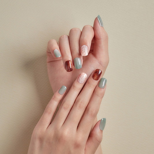 DASHING DIVA Magic Press Regular Round ManiVintage Marble MDR2F038RR