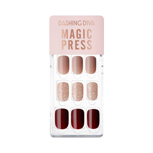 DASHING DIVA Magic Press Regular Round Mani Wine Party MDR2F074RR