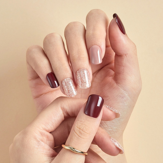 DASHING DIVA Magic Press Regular Round Mani Wine Party MDR2F074RR