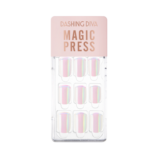 DASHING DIVA Magic Press Regular Square Mani Pearly Ice French MWK170
