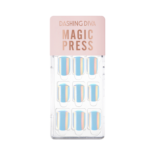 DASHING DIVA Magic Press Regular Square Mani Sky Ice French MWK171