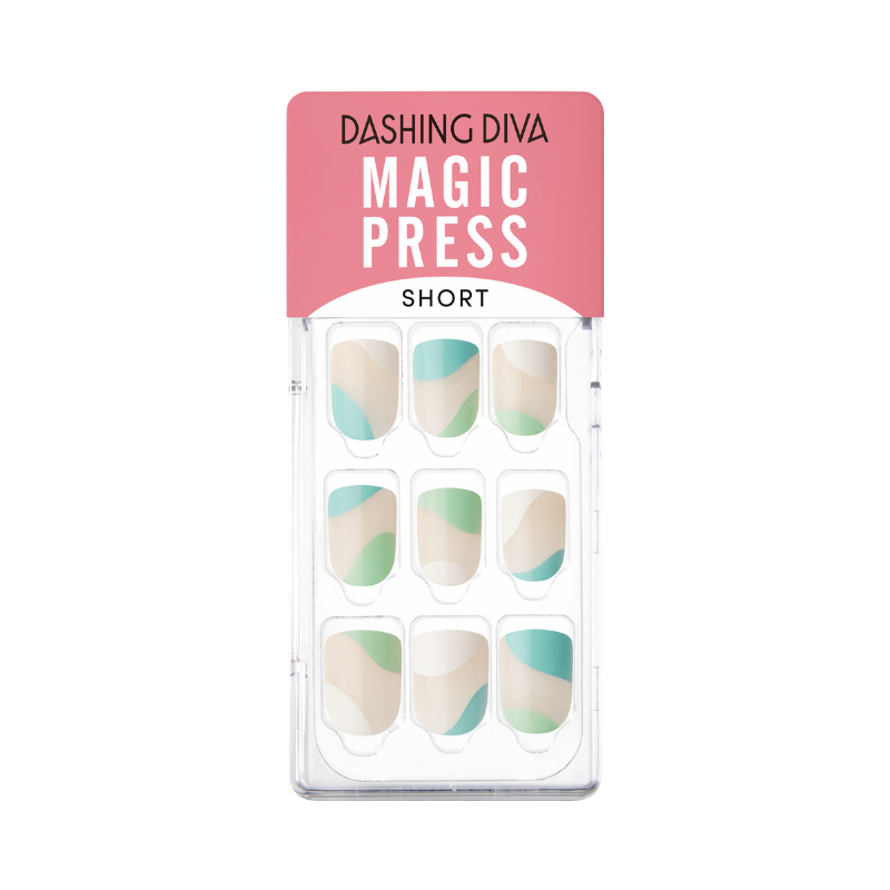 DASHING DIVA Magic Press Short Square Mani Blue Wave MGL142SS