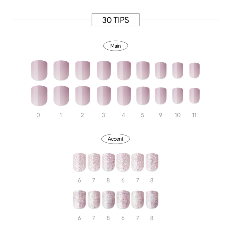 DASHING DIVA Magic Press Short Square Mani Dear Lilac MDR2F062SS