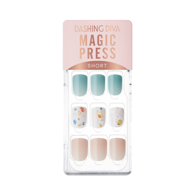 DASHING DIVA Magic Press Short Square Mani Jewell Mobile MDR2F061SS