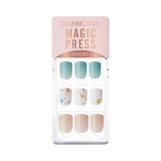 DASHING DIVA Magic Press Short Square Mani Jewell Mobile MDR2F061SS