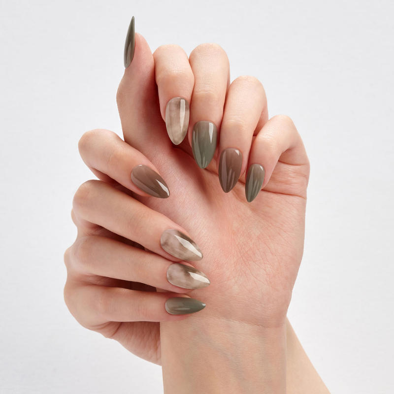 DASHING DIVA Magic Press Stiletto Autumn Mani Sepia Amber MDR1054ST