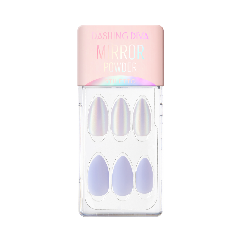 DASHING DIVA Magic Press Stiletto Glow Up Mani Pale Blue Shine MDR980ST