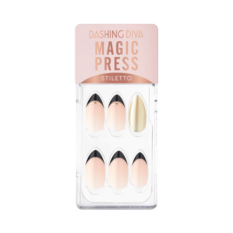 DASHING DIVA Magic Press Stiletto Mani Black Edge MDR1034ST