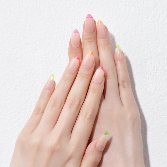 DASHING DIVA Magic Press Stiletto Mani Glitter Neon Edge French MWK164ST