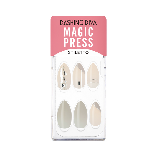 DASHING DIVA Magic Press Stiletto Mani Grey Jewel MDR1237ST