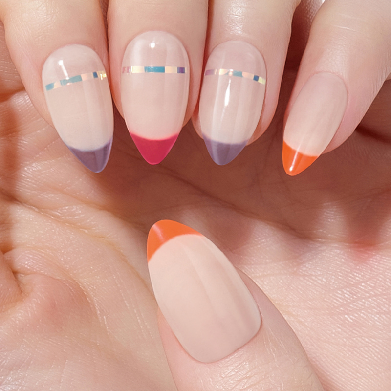 DASHING DIVA Magic Press Stiletto Mani Neon Edge French MWK165ST