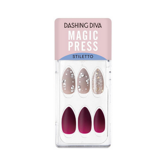DASHING DIVA Magic Press Stiletto Mani Shiny Mulberry MDR812ST
