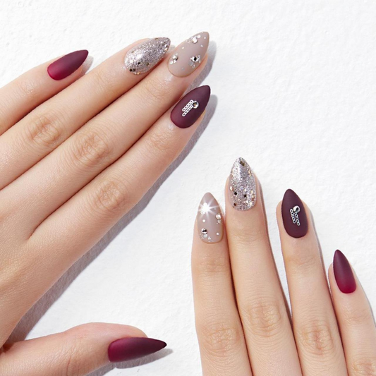 DASHING DIVA Magic Press Stiletto Mani Shiny Mulberry MDR812ST