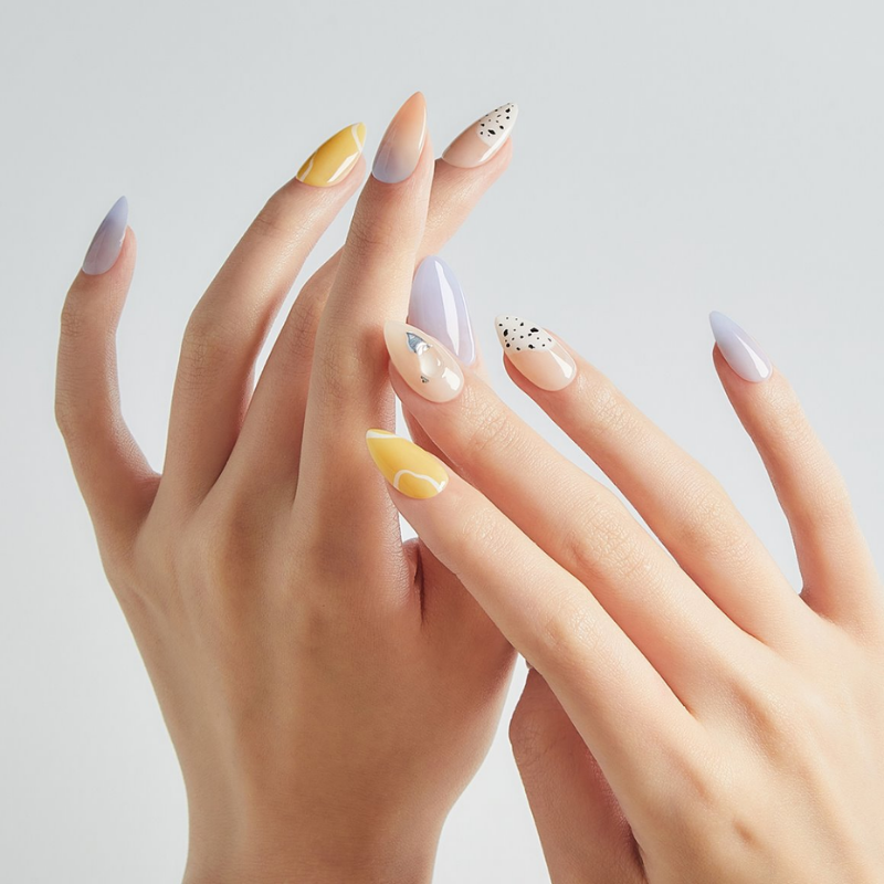 DASHING DIVA Magic Press Stiletto Mani Vanilla Spring MDR1165ST