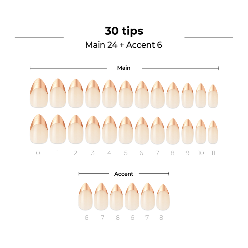 DASHING DIVA Magic Press Stiletto Mani Rose Gold Edge French MDR1033ST