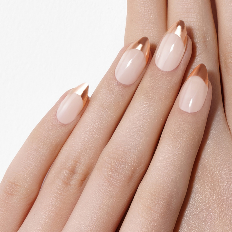 DASHING DIVA Magic Press Stiletto Mani Rose Gold Edge French MDR1033ST