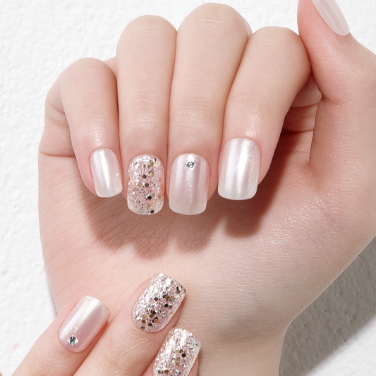 DASHING DIVA Magic Press Wedding Nail Mani Classy Satin MWK091