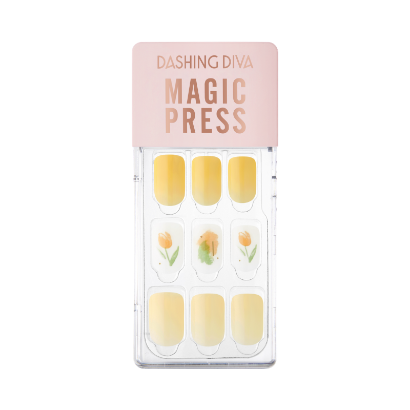 DASHING DIVA Magic Press Yellow Spring Mani Tulip Drawing MWK102