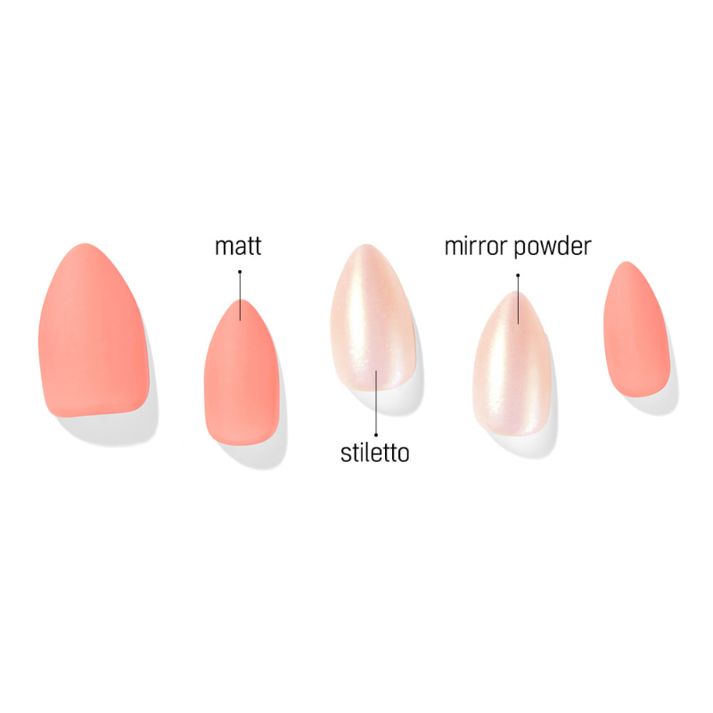 DASHING DIVA Magic Press Stiletto Glow Up Mani Orange Coral Shine MDR978ST