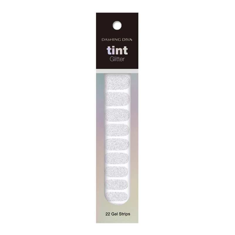 DASHING DIVA Tint Gel Strip Mani White Gold Glitter DT22