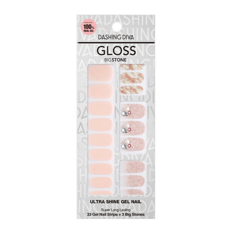 DASHING DIVA Gloss Gel Strip Big Stone Mani Elizabeth GVP180B