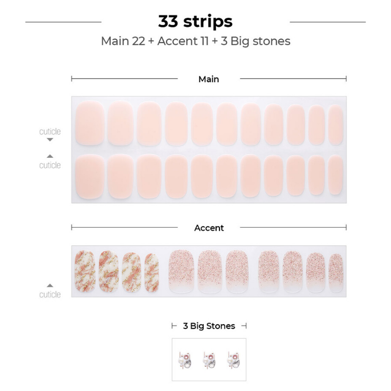 DASHING DIVA Gloss Gel Strip Big Stone Mani Elizabeth GVP180B