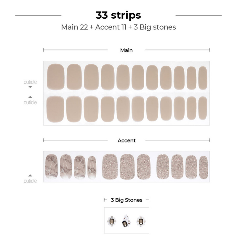 DASHING DIVA Gloss Gel Strip Big Stone Mani Royal Gray GVP186B