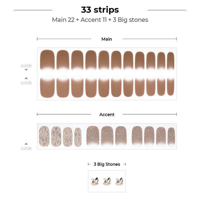 DASHING DIVA Gloss Gel Strip Big Stone Mani Taupe Musk GVP188B