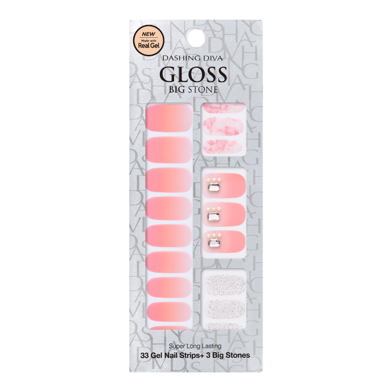 DASHING DIVA Magic Gel Strip Big Stone Mani Pink Lake GVP167B (SOFT SHINE)