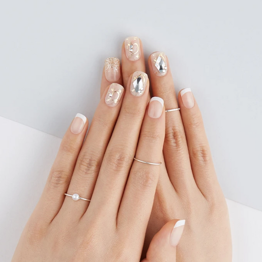 DASHING DIVA Magic Press Big Stone Mani Blanc Romance MDR608PR (SOFT SHINE)