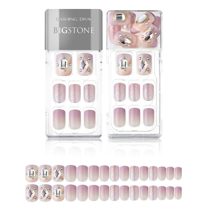DASHING DIVA Magic Press Big Stone Mani Love Poem MDR613PR (SOFT SHINE)
