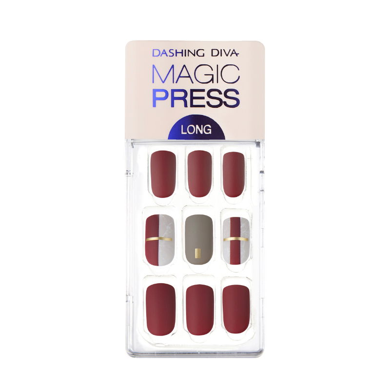 DASHING DIVA Magic Press Mani Long Red Suit MDR548SL (GLAM MOVE)