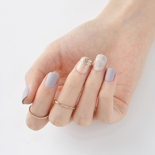 DASHING DIVA Magic Press Short Mani Posh Gold MDR536SS (GLAM MOVE)