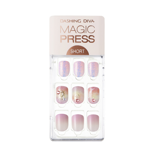 DASHING DIVA Magic Press Short Mani Romantic Maze MDR591SS (SOFT SHINE)