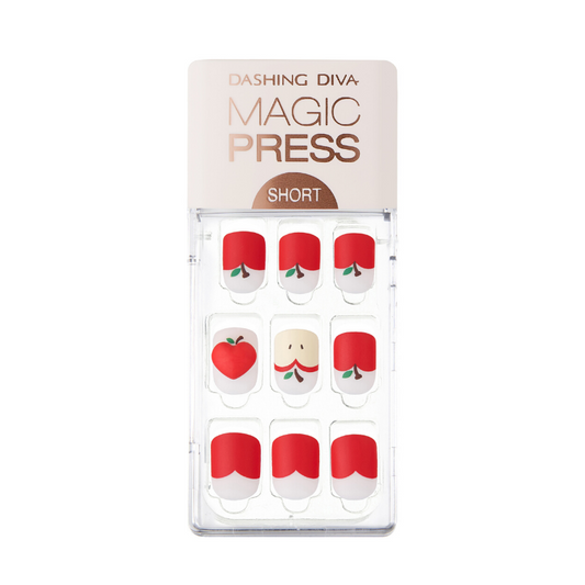 DASHING DIVA Magic Press Short Mani Very Apple MDR595SS (SOFT SHINE)