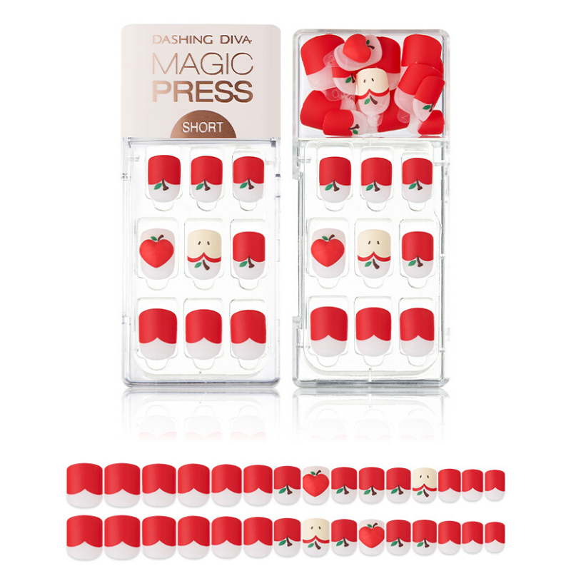 DASHING DIVA Magic Press Short Mani Very Apple MDR595SS (SOFT SHINE)