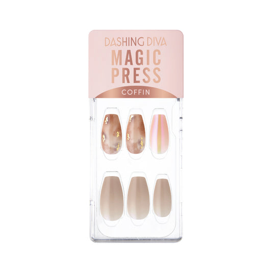 DASHING DIVA Magic Press Coffin Classy Beige Autumn Mani MDR1051CF