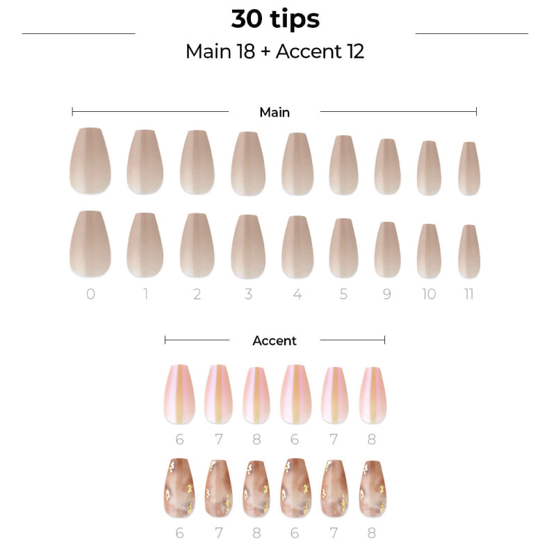 DASHING DIVA Magic Press Coffin Classy Beige Autumn Mani MDR1051CF