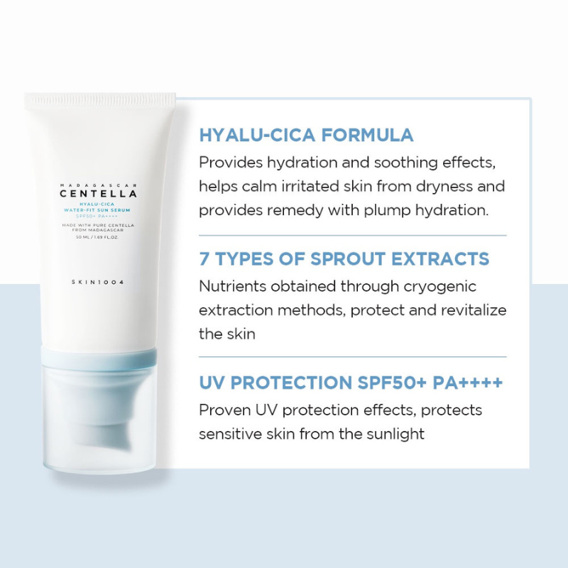 SKIN1004 Madagascar Centella HYALU-CICA Water-fit Sun Serum 15ml/50ml/100ml