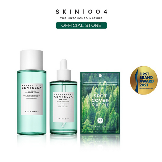 SKIN1004 [Tea-Trica Basic 2] Purifying Toner 210ml+Relief Ampoule 100ml (FREE Spot Cover Patch)