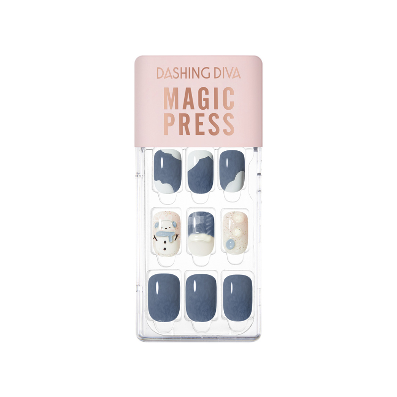 DASHING DIVA MAGICPRESS Regular Round Mani Mellow Snow MDR3W028RR