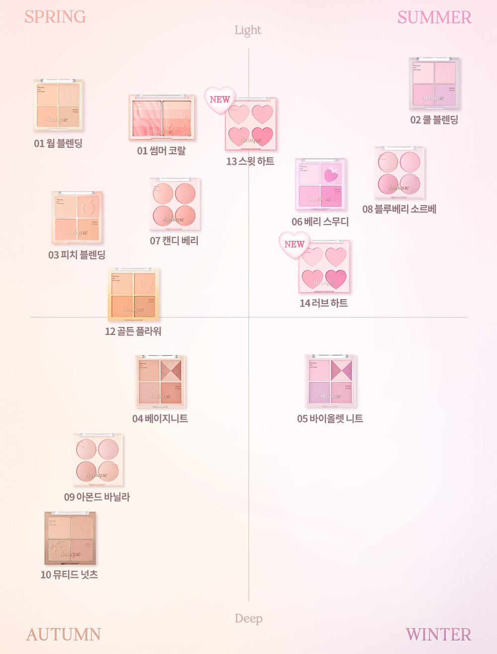 DASIQUE Blending Mood Cheek [Heart Edition] - 2 Color to Choose