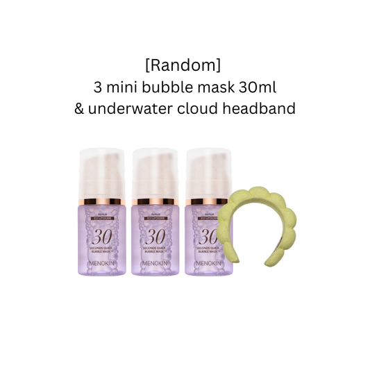 [FREE Random] 3 Mini Mnokin Bubble mask 30ml & Underwater cloud headband