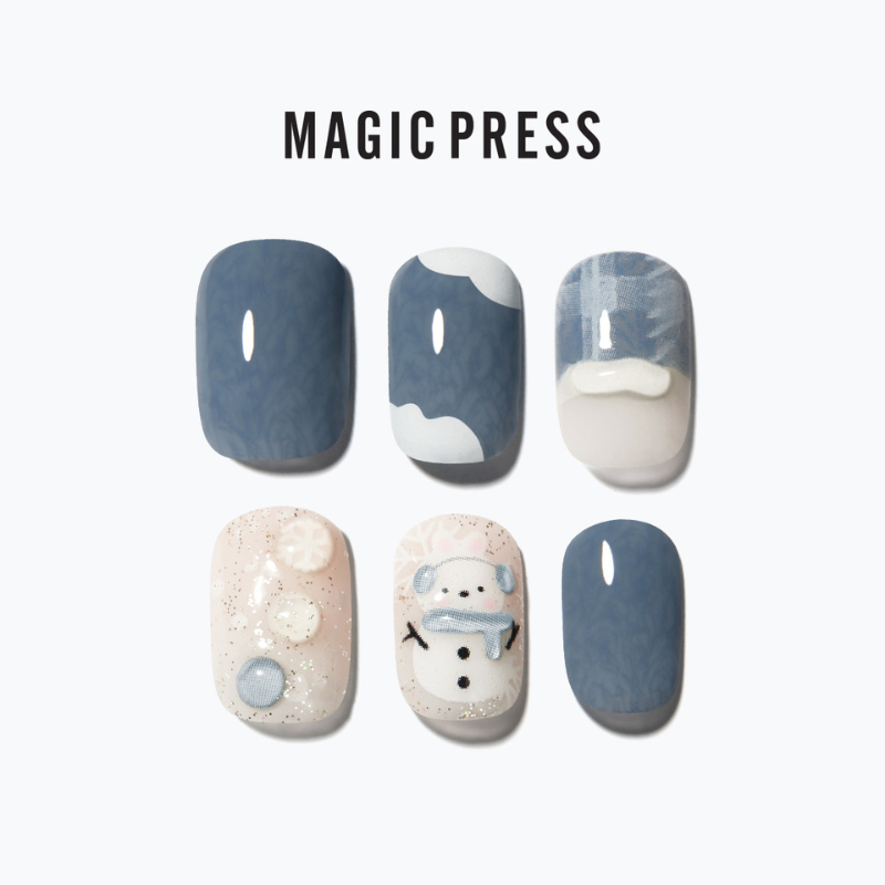 DASHING DIVA MAGICPRESS Regular Round Mani Mellow Snow MDR3W028RR