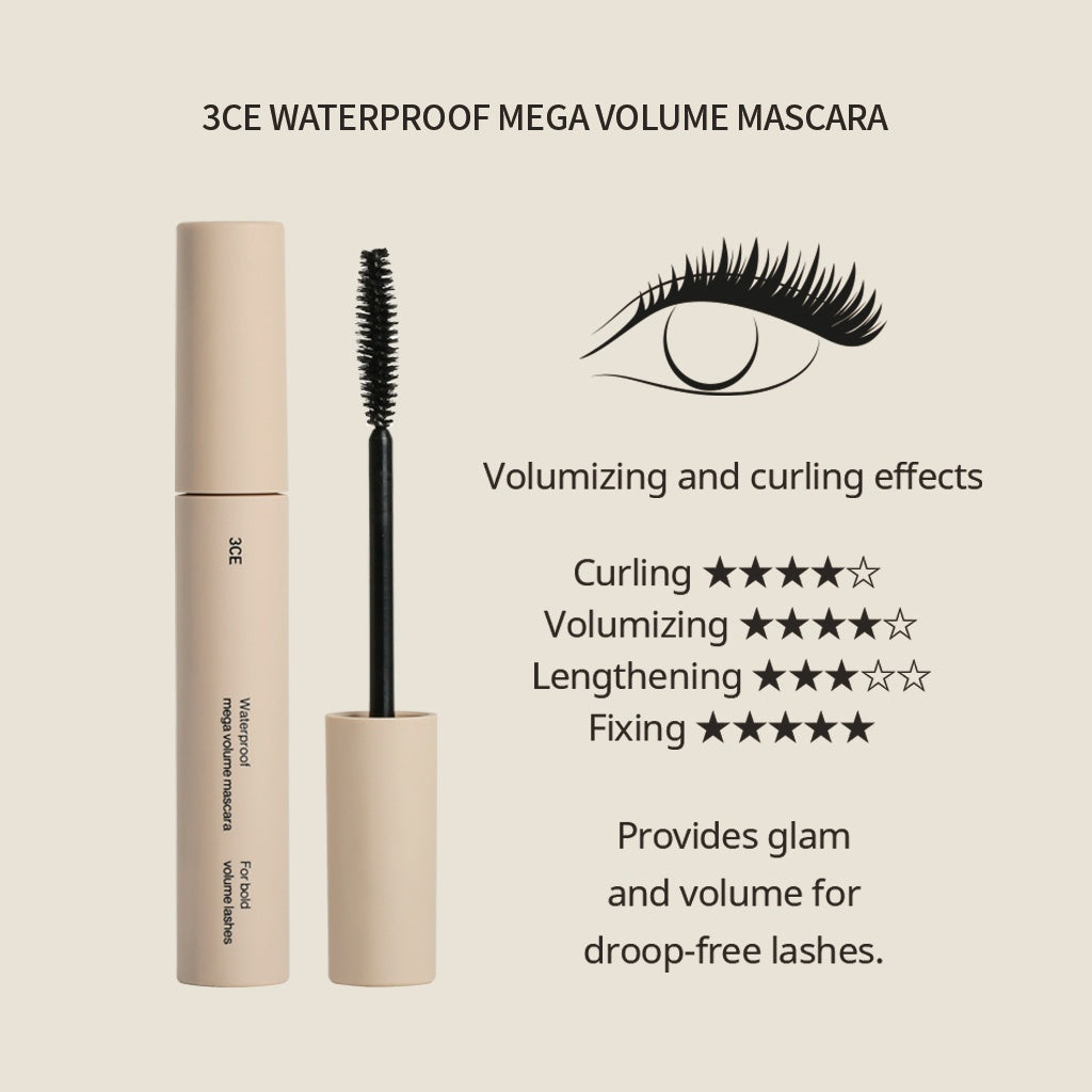 3CE Waterproof Mega Volume Mascara