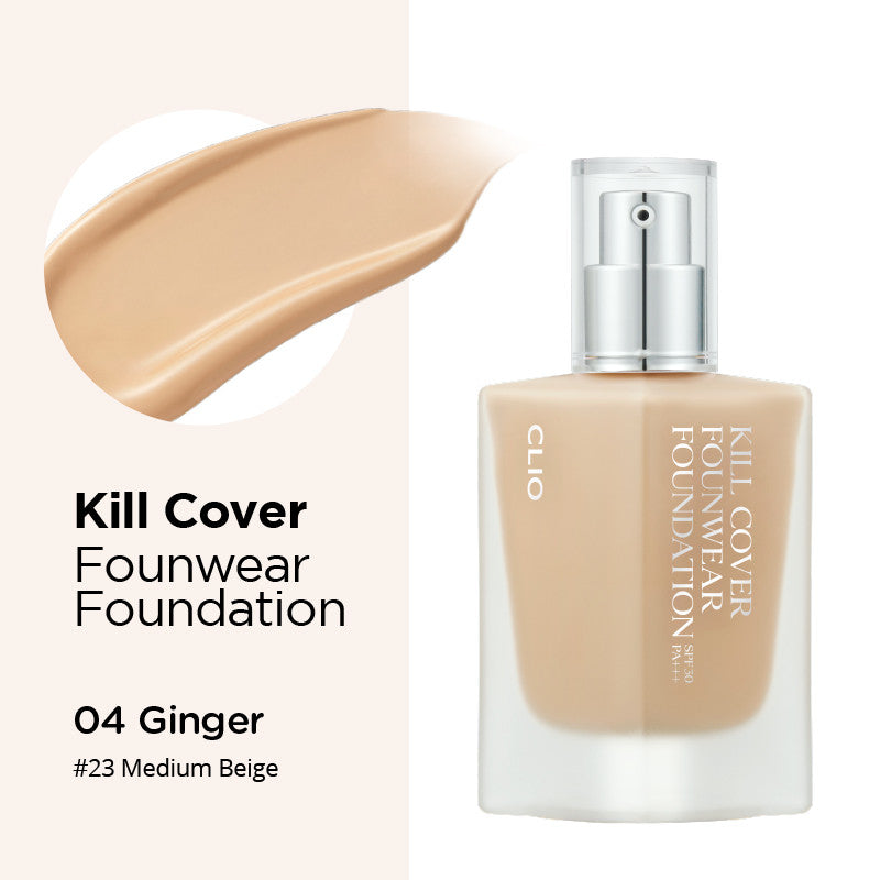 [CLEARANCE] [EXPIRY DATE JANUARY 2026] CLIO Kill Cover Founwear Foundation SPF30 PA+++ #04 Ginger