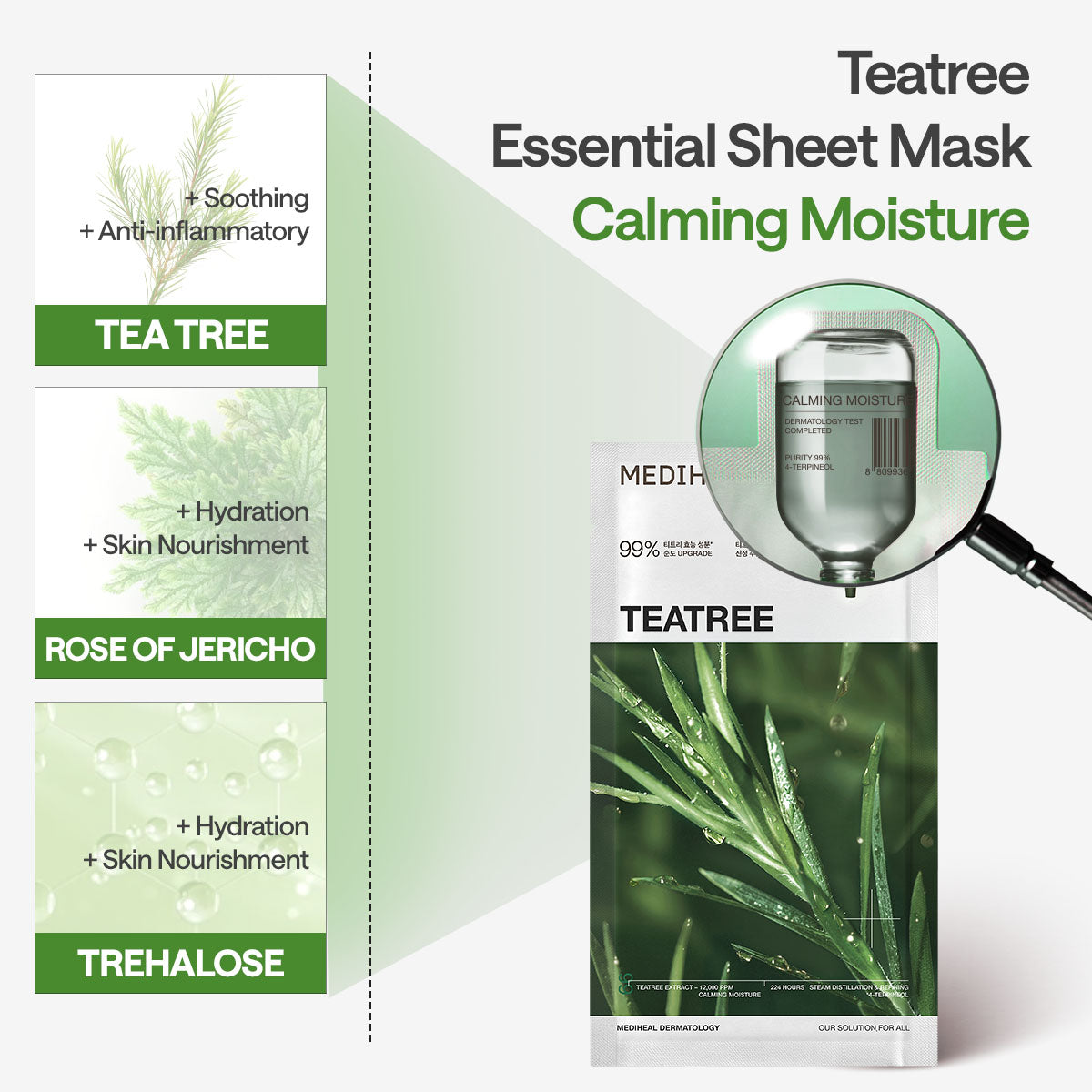 MEDIHEAL TEATREE ESSENTIAL MASK_CALMING MOISTURE - 4ea