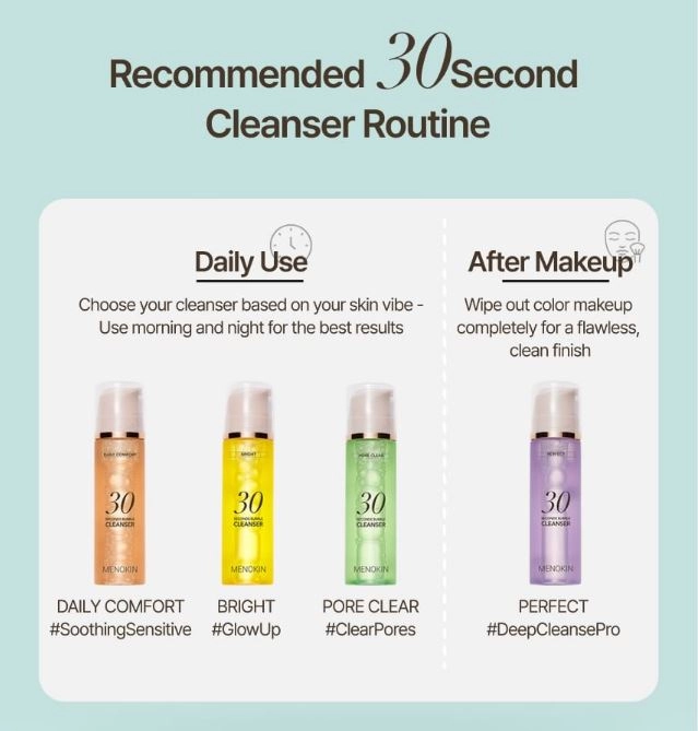 MENOKIN 30 Seconds Bubble Cleanser PERFECT 150ml