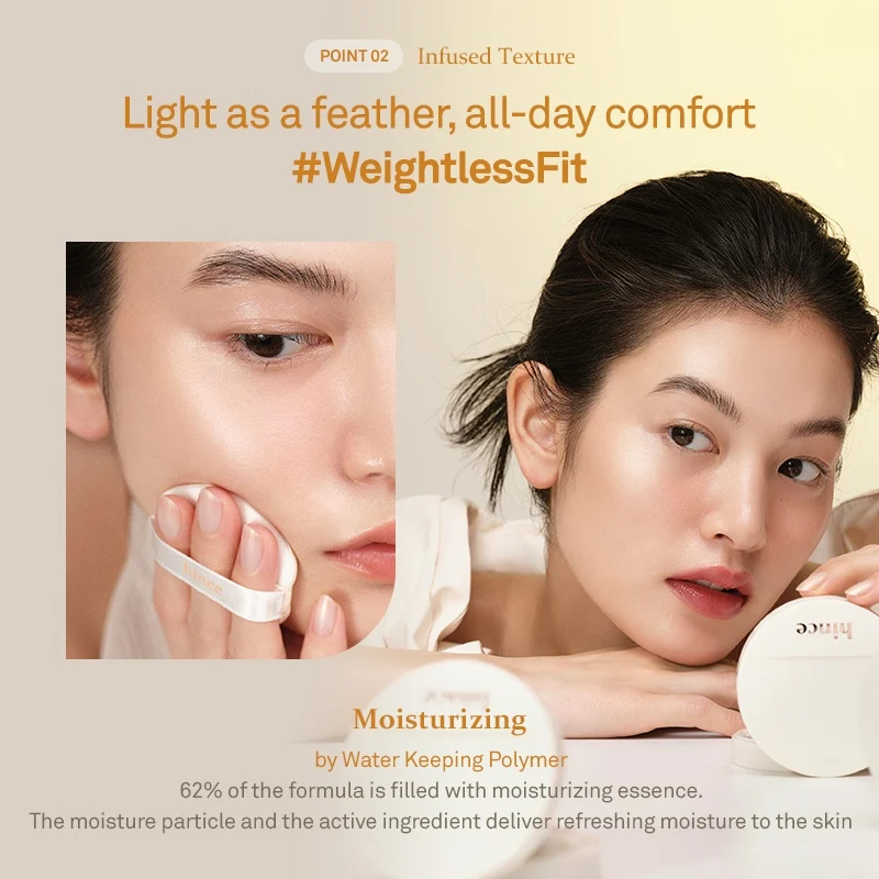 [CLEARANCE] [EXPIRY JAN 2027] hince Second Skin Glow Cushion (#17 Porcelain)